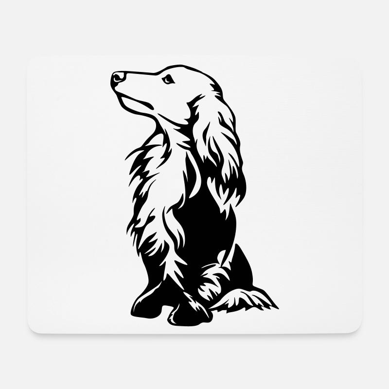 Dackel - Mousepad (Querformat) - Weiß
