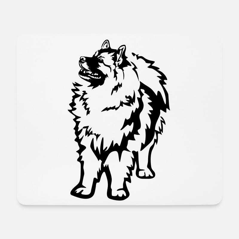 Wolfsspitz - Mousepad (Querformat) - Weiß