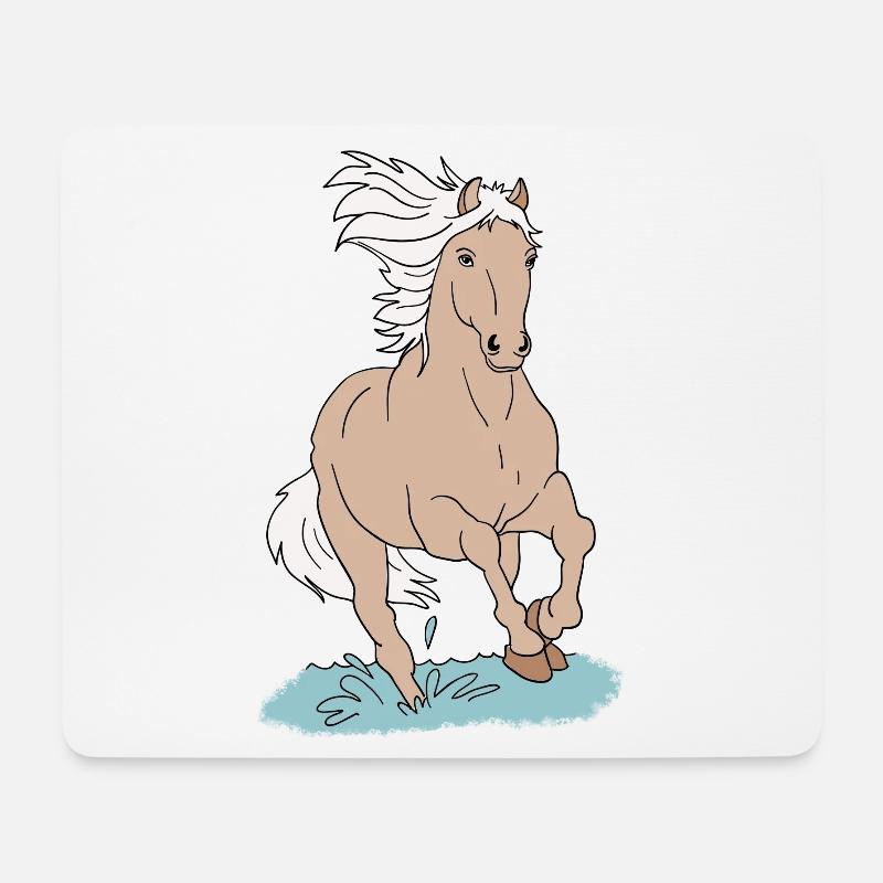 Pferd Pferde - Mousepad (Querformat) - Weiß