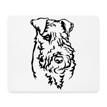 Tête de Terrier Lakeland - Tapis de souris (format paysage) - blanc - Devant