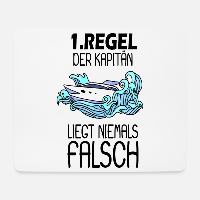 Motorboot Kapitän Bootsführerschein - Mousepad (Querformat) - Weiß
