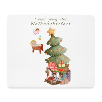 Frohes gesegnetes Weihnachtsfest grün Christbaum - Mousepad (Querformat) - Weiß - Vorne
