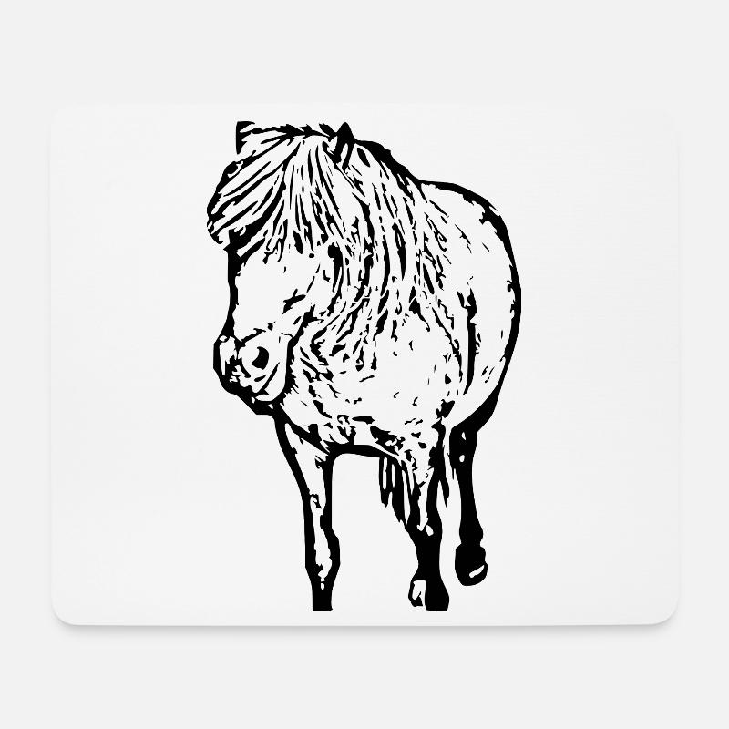 Pferde T-shirt Geschenk Reiter - Mousepad (Querformat) - Weiß