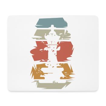 retro Schach König Spiel vintage Illustration icon - Mousepad (Querformat) - Weiß - Vorne
