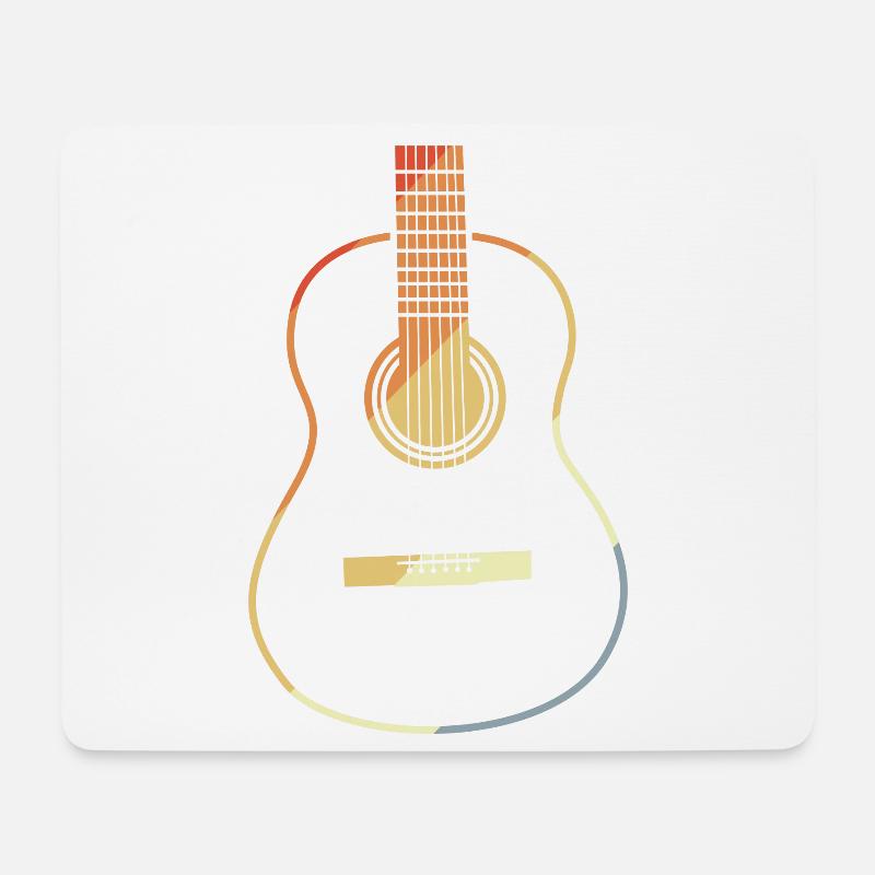 Gitarre VIntage Look - Mousepad (Querformat) - Weiß