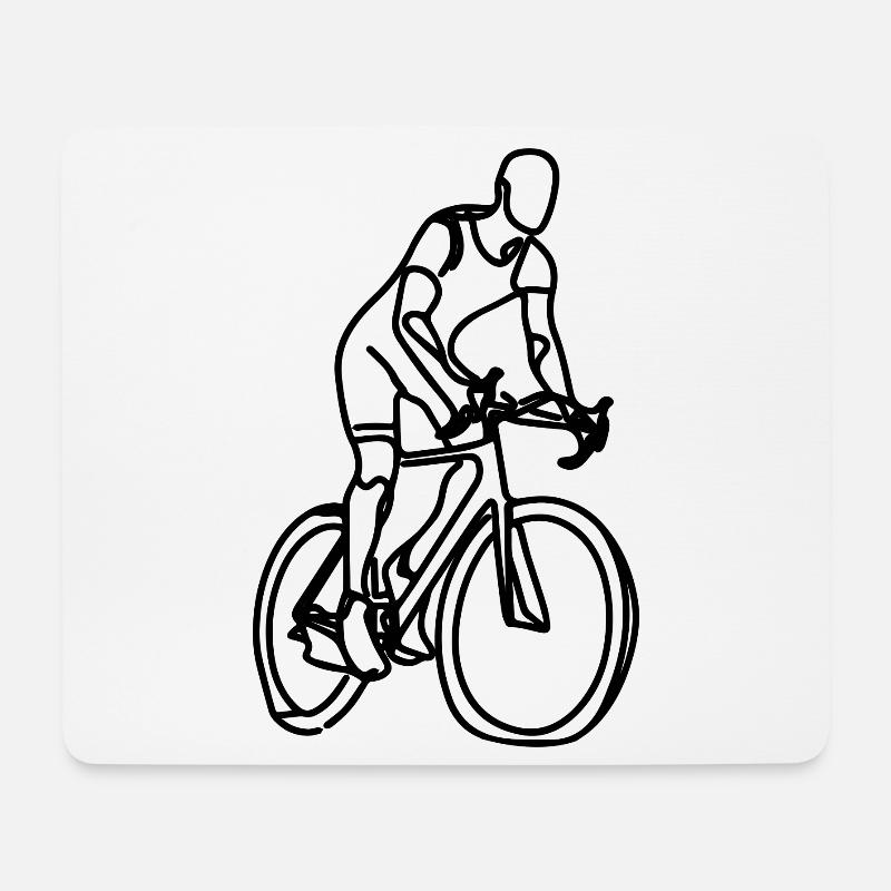 Radfahren Skizze - Mousepad (Querformat) - Weiß