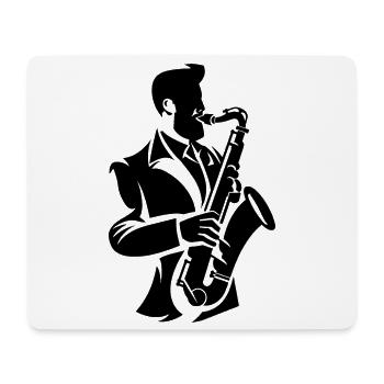 Saxophoniste - Tapis de souris (format paysage) - blanc - Devant