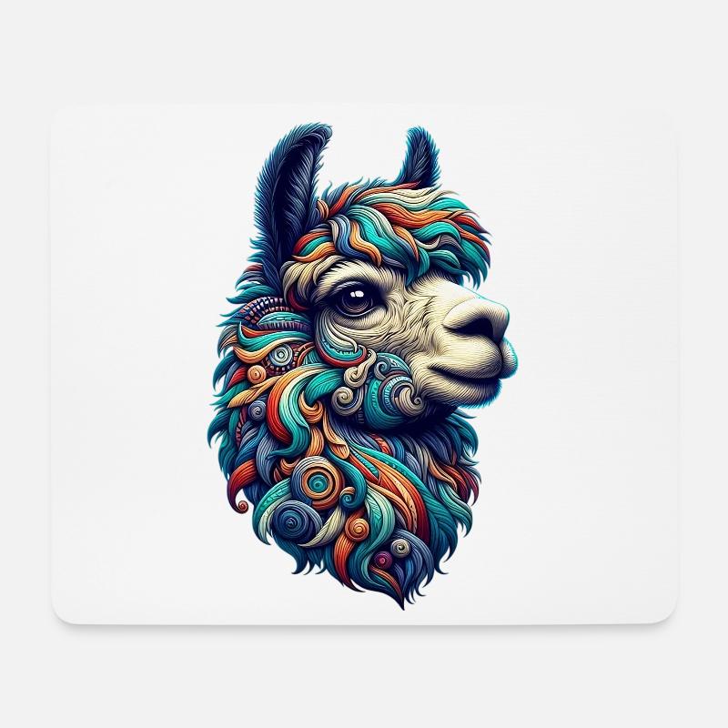 Alpaka - Mousepad (Querformat) - Weiß