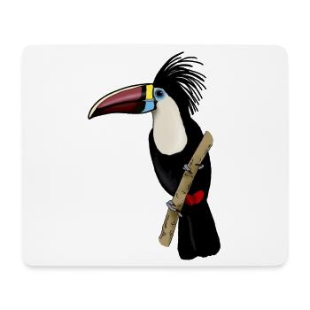 Toucan on a branch - Mouse Pad (horizontal) - white - Front