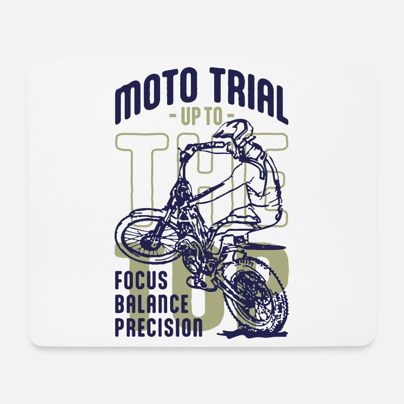 Moto Trial Biker - Trial-Fahrer - Mousepad (Querformat) - Weiß