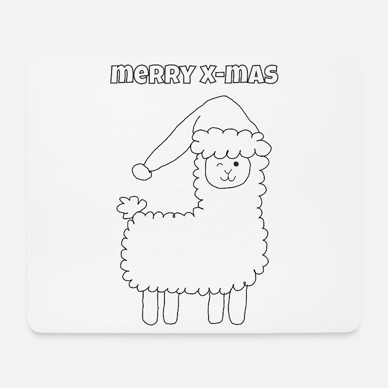 Xmas-Alpaka - Mousepad (Querformat) - Weiß