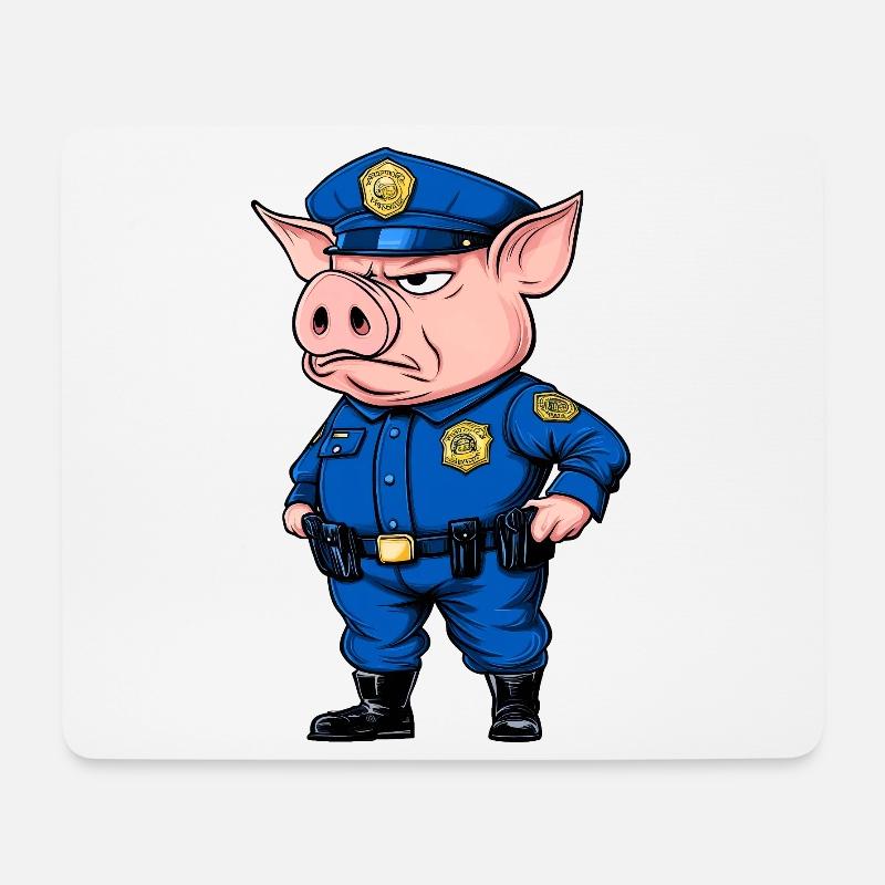 Polizei Schweine - Mousepad (Querformat) - Weiß