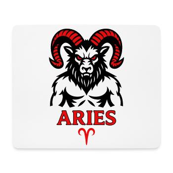 Aries Sternzeichen mit Hörnersymbol - Mousepad (Querformat) - Weiß - Vorne