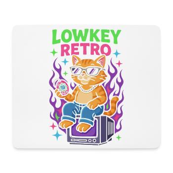 Lowkey Retro Cat Vibes TV 90's - Mouse Pad (horizontal) - white - Front