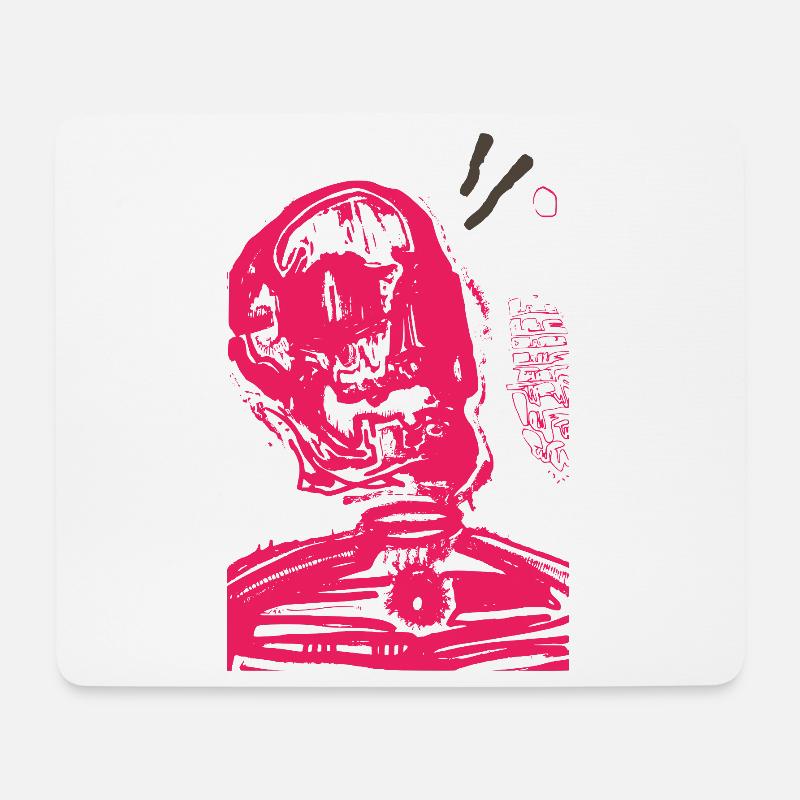 Romantischer Schädel - Mousepad (Querformat) - Weiß