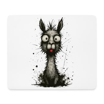 Lustiges Lama mit Zunge – Comic Splash - Mousepad (Querformat) - Weiß - Vorne