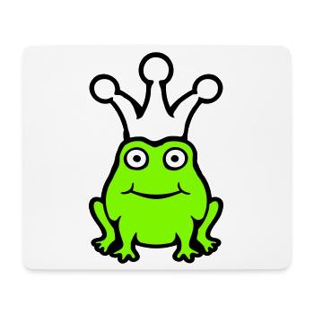 Grenouille Roi Couronne Drôle Mignon Bande Dessinée Grenouille Prince - Tapis de souris (format paysage) - blanc - Devant