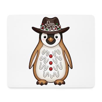 Niedlicher Pinguin Lebkuchenmann Cowboy Texas Hut - Mousepad (Querformat) - Weiß - Vorne