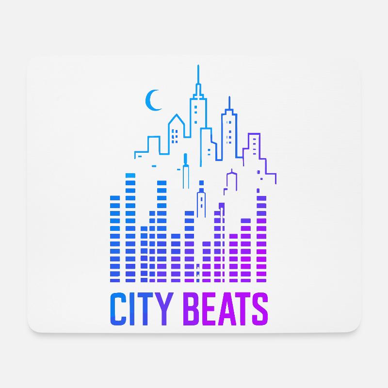 City Beats – Urbaner Sound - Mousepad (Querformat) - Weiß