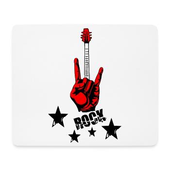 Rock Hand- und Gitarrenhals - Mousepad (Querformat) - Weiß - Vorne