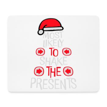Le plus susceptible de secouer les cadeaux Noël Fun - Tapis de souris (format paysage) - blanc - Devant