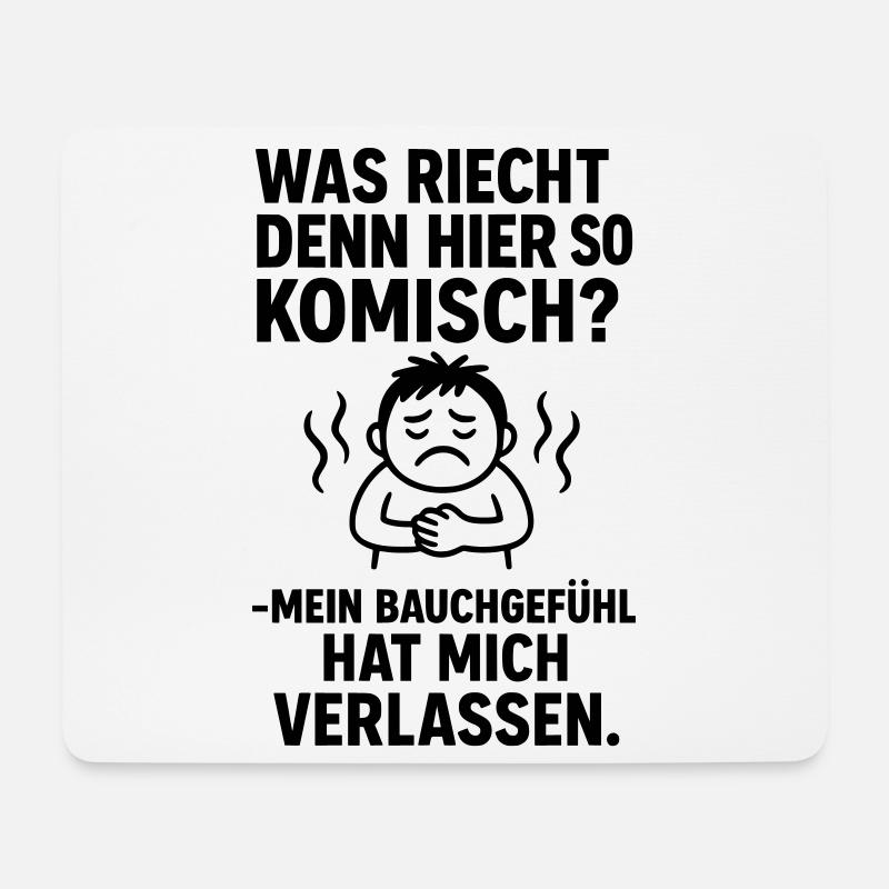 Bauchgefühl Pups Furz Lustig - Mousepad (Querformat) - Weiß