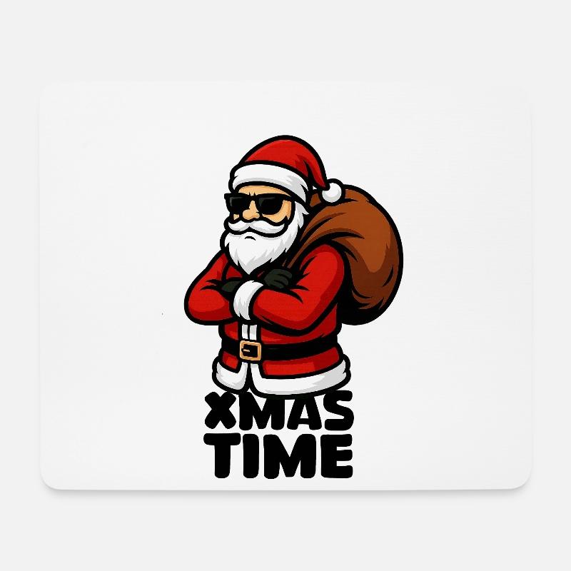 Cooler Santa mit Geschenksack - Mousepad (Querformat) - Weiß