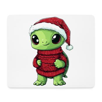 Noël de la Tortue - Tapis de souris (format paysage) - blanc - Devant