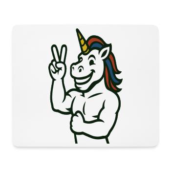 Unicorn Peace Sign Illustration - Mouse Pad (horizontal) - white - Front