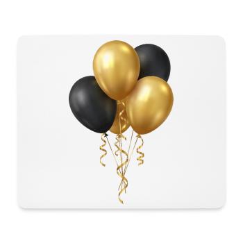 Luftballons Schwarz Gold - Party Geburtstag Elemen - Mousepad (Querformat) - Weiß - Vorne