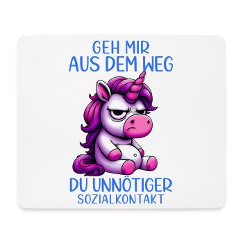 Geh mir aus dem Weg du unnötiger Sozialkontakt - Mousepad (Querformat) - Weiß - Vorne