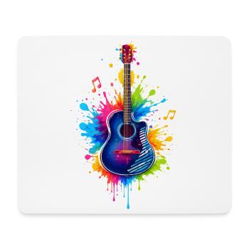 Bunte Gitarre – Musik Graffiti Art  - Mousepad (Querformat) - Weiß - Vorne
