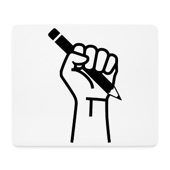 Hand hält Stift Wahl Presse - Mousepad (Querformat) - Weiß - Vorne