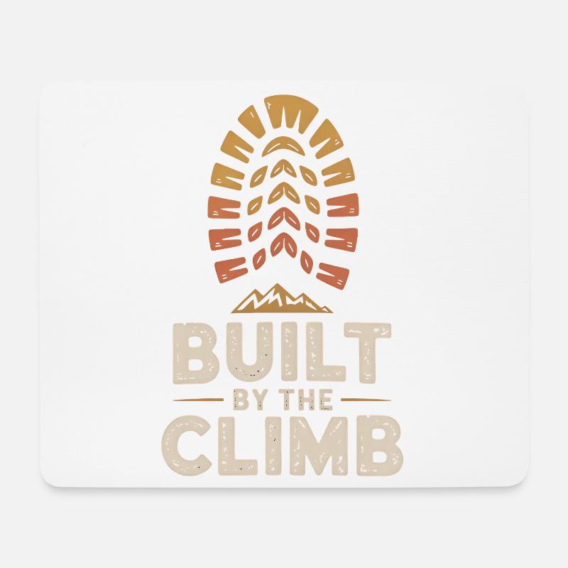 Built by the Climb: Wandern & Berge Retro Design - Mousepad (Querformat) - Weiß