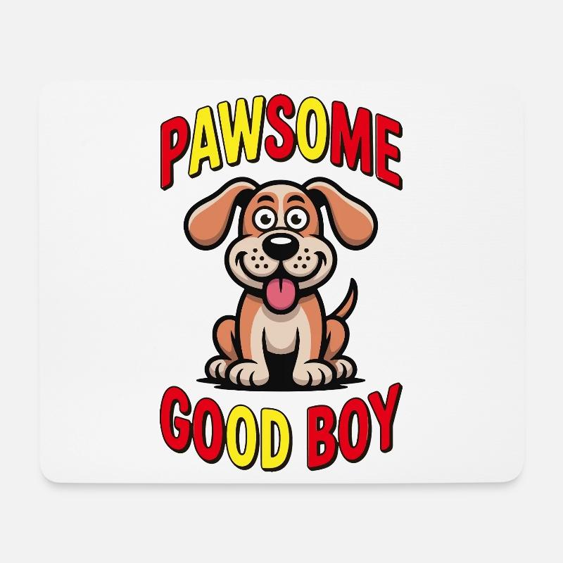 Pawsome_dog - Mouse Pad (horizontal) - white