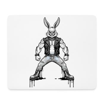 Heavy Metal Osterhase Rocker Ostern Hardcore Hase - Mousepad (Querformat) - Weiß - Vorne