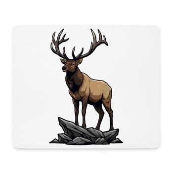 Wapiti Majestueux Élan Nature Sauvage Rocher - Tapis de souris (format paysage) - blanc - Devant