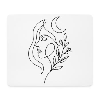 Femme céleste minimaliste avec des éléments botaniques - Tapis de souris (format paysage) - blanc - Devant