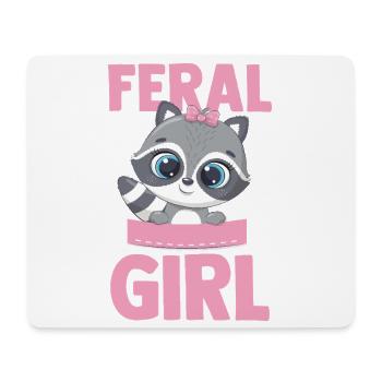 Feral Trash Panda Raccoon - Mouse Pad (horizontal) - white - Front
