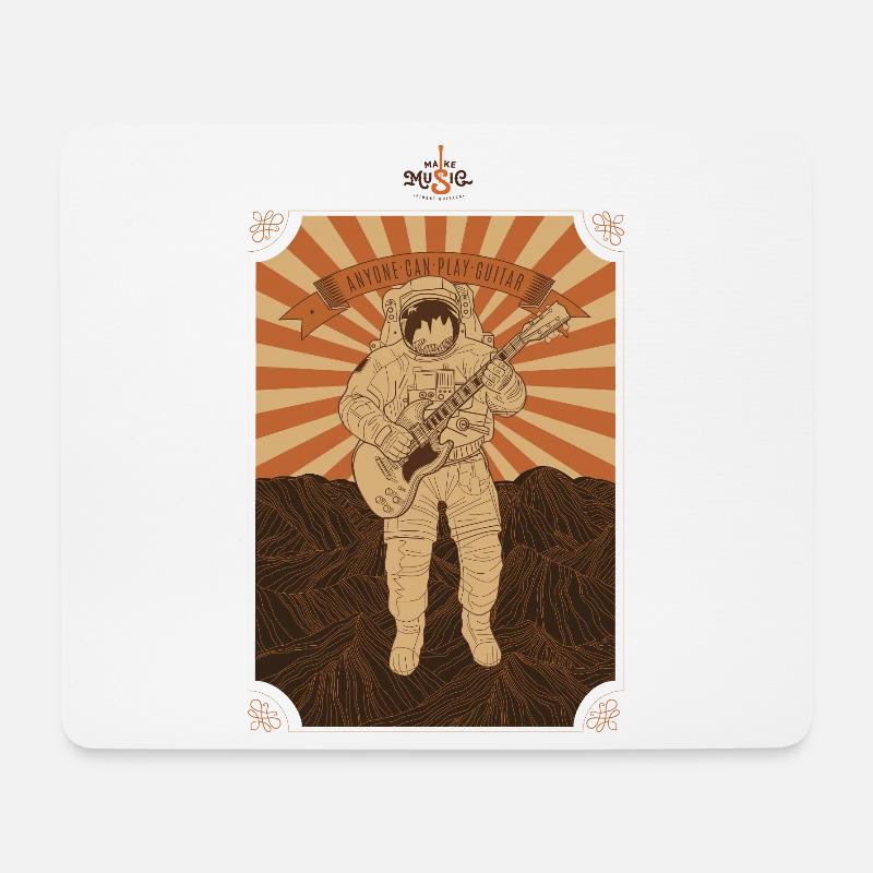 Make Music Astronaut - Mousepad (Querformat) - Weiß