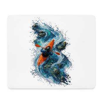 Schnellkajakfahren auf blauem Wasser - Mousepad (Querformat) - Weiß - Vorne