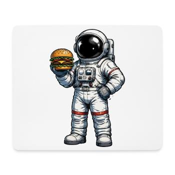 Astronaut with burger in space - Mouse Pad (horizontal) - white - Front