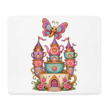 Thé de Traumcastle avec papillon - Tapis de souris (format paysage) - blanc - Devant