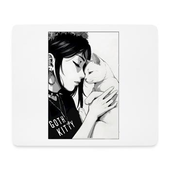 Goth Kitty Portrait - Mouse Pad (horizontal) - white - Front