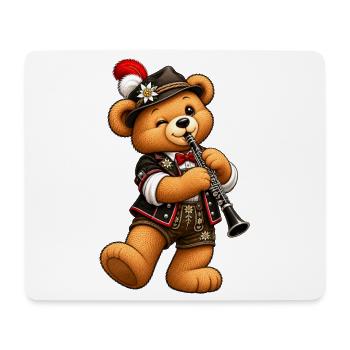 Klarinetten Bär – Blasmusik & Musikverein - Mousepad (Querformat) - Weiß - Vorne