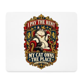 Ich zahle die Miete – meine Katze besitzt die Wohnung - Mousepad (Querformat) - Weiß - Vorne