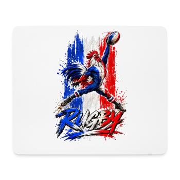 Heller dreikoloriger Rugby-Hahn - Mousepad (Querformat) - Weiß - Vorne
