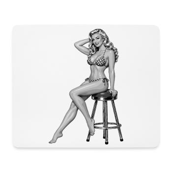Klassisches Pin-up: Blonde Retro-Schönheit - Mousepad (Querformat) - Weiß - Vorne