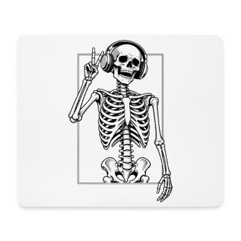 Skelett mit Kopfhörern - Mousepad (Querformat) - Weiß - Vorne