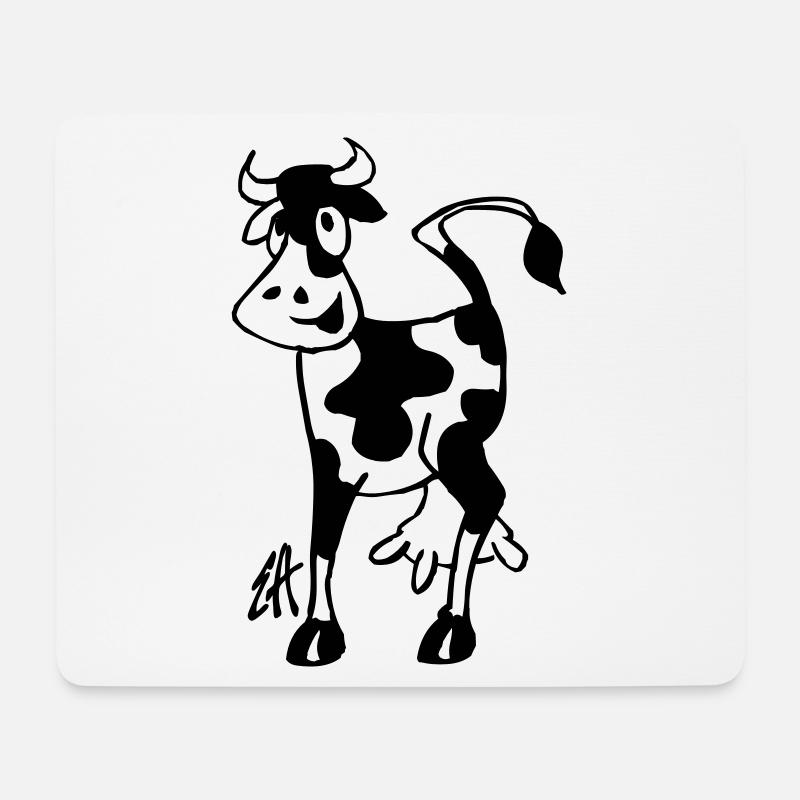 Vache - Tapis de souris (format paysage) - blanc